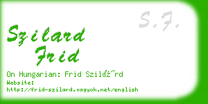szilard frid business card